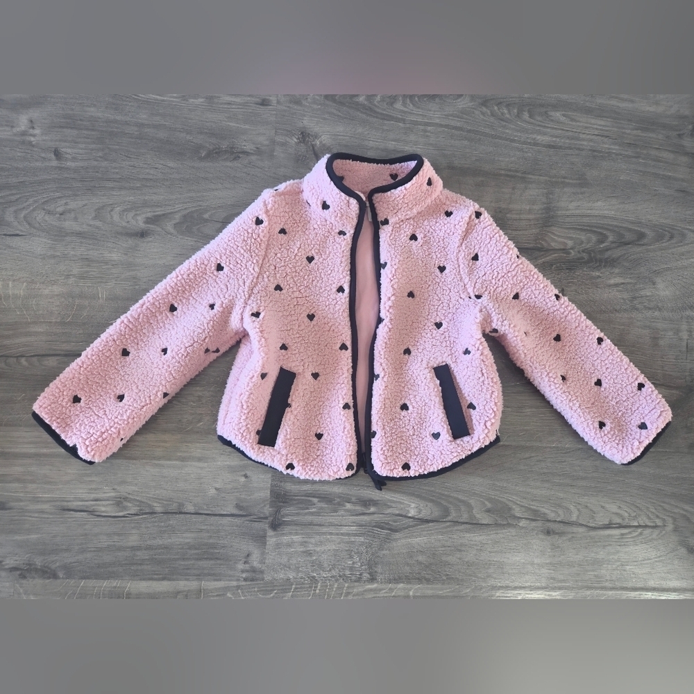 Cat & Jack Pink Jacket with Hearts Size XS 4/5